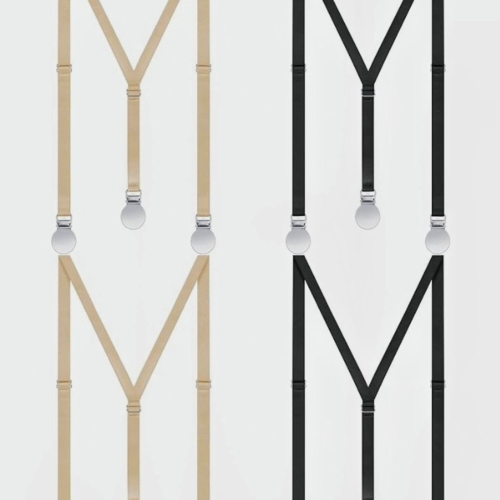 Stylish Tan and Black Suspenders Set